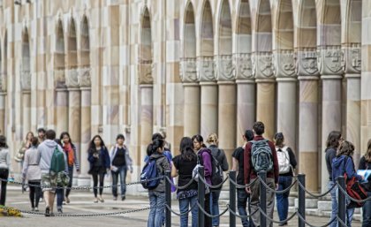 UQ students in the Great Court ... QS ranks UQ at 47th globally